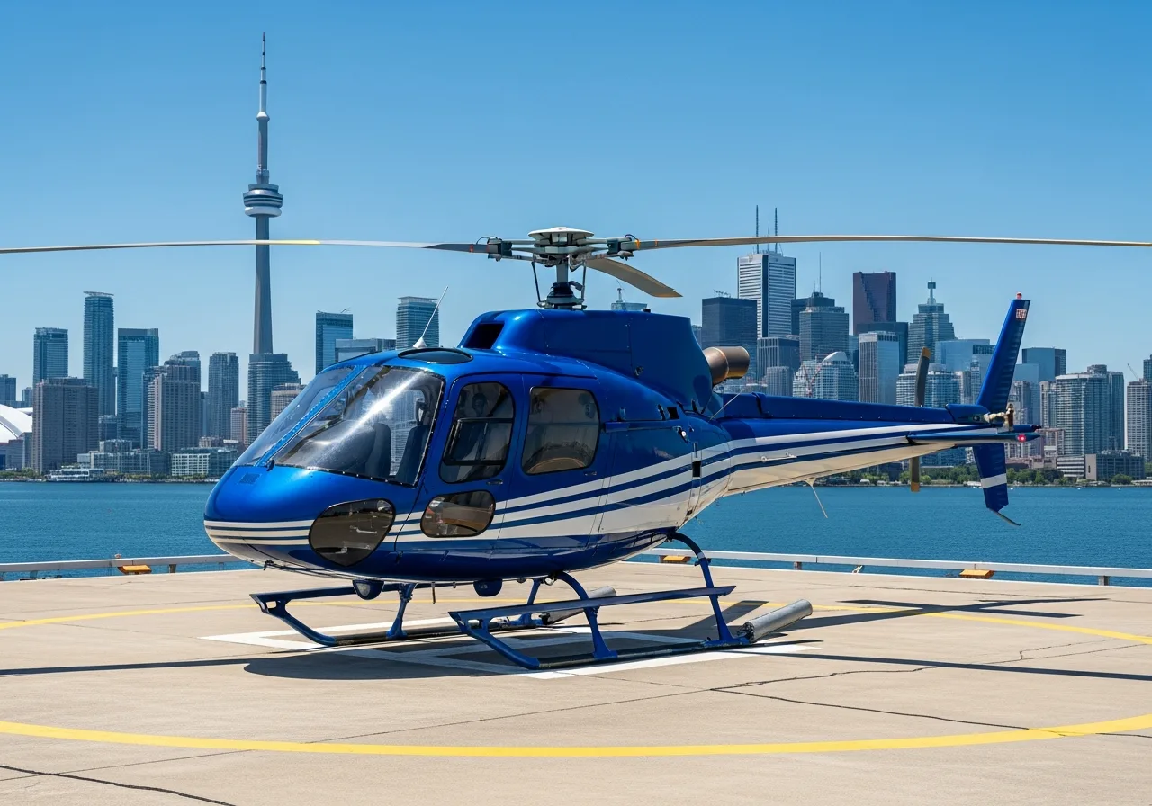 Helicopter on helipad Toronto